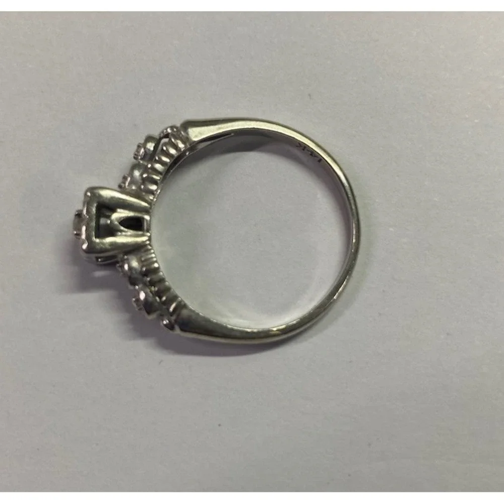 Beautiful Antique 14k White Gold Women's Diamond Engagement Ring TW 2.7g Sz.6.5